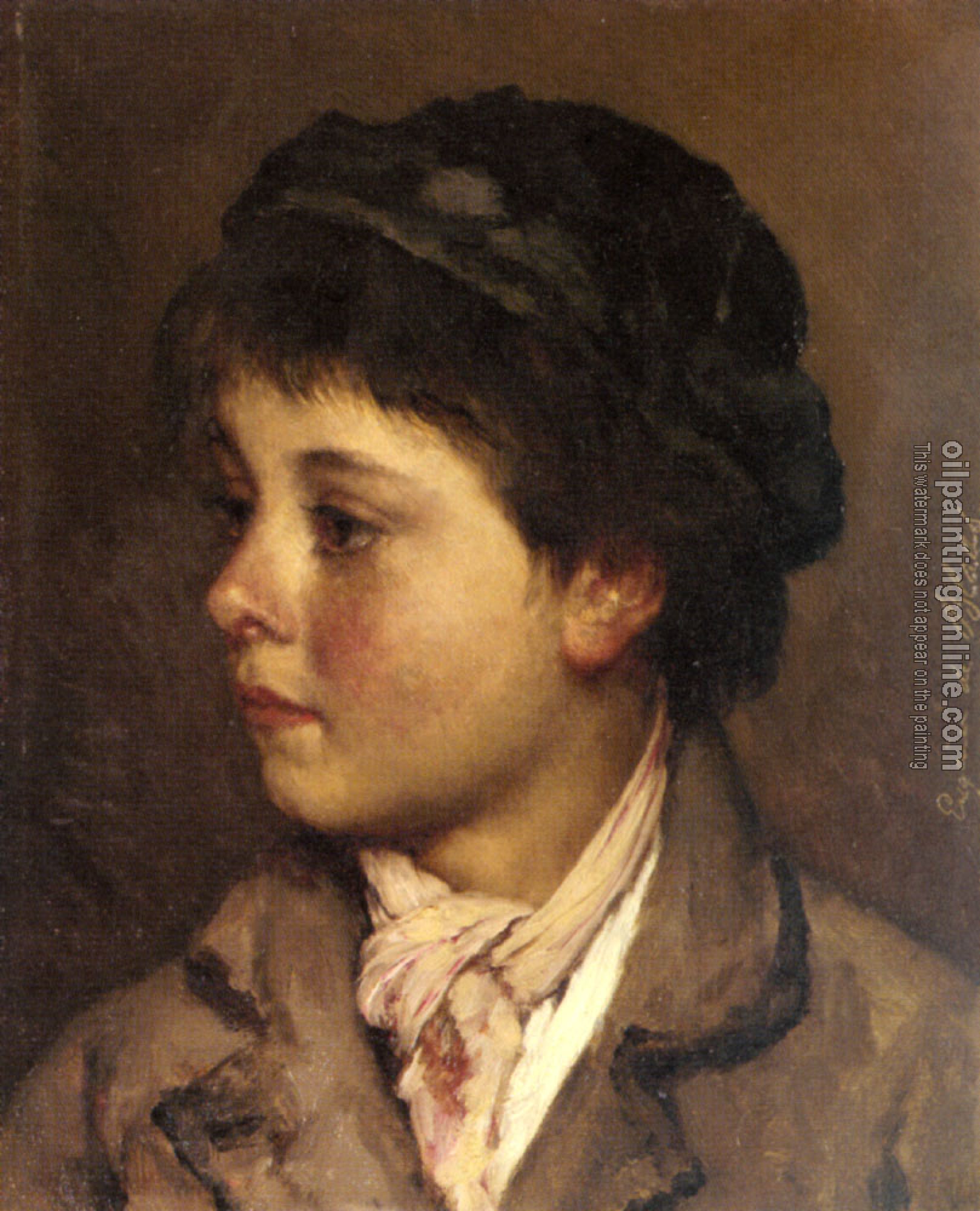 Eugene de Blaas - Head Of A Young Boy